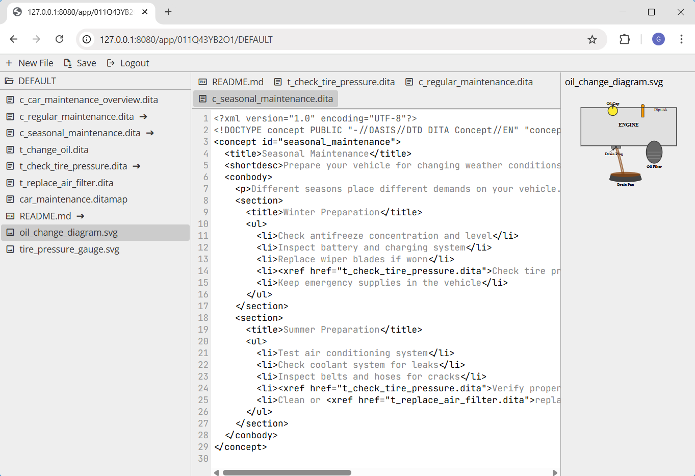 SaturnCMS interface showing structured content management dashboard